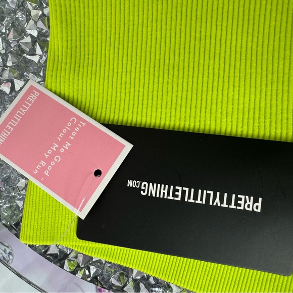 Pretty little things skirt, lime, green rhinestone, bling fringe, stretchy sexy - Picture 6 of 9